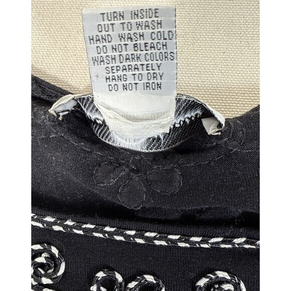 Once Again Womens Blouse Black 3/4 Sleeve Stretch Embroidered Plus 1X - Picture 15 of 16